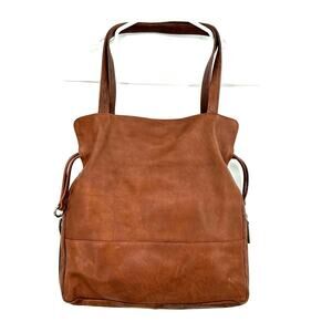 Ili New York Genuine Leather Purse Brown Shoulder Bag Pocketbook Pockets
